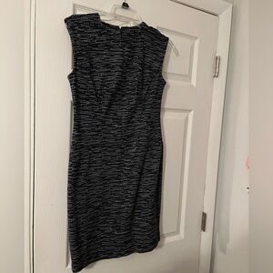 Ann Taylor Navy and White Textured Mini Dress